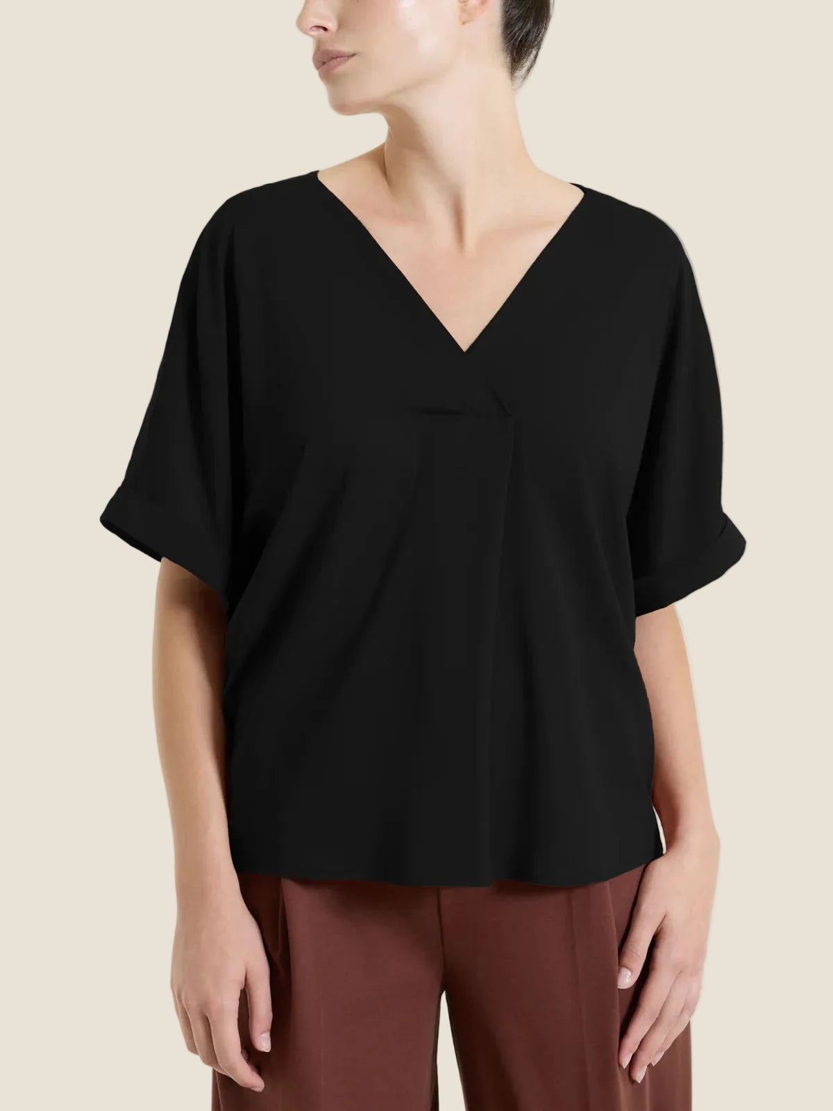 Ragno - Blusa con manica kimono in Voile Stretch