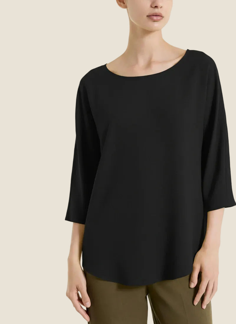 Ragno Blusa con manica 3/4 in Voile Stretch