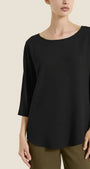 Ragno Blusa con manica 3/4 in Voile Stretch