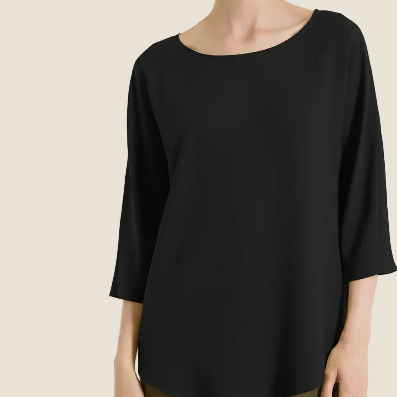 Ragno Blusa con manica 3/4 in Voile Stretch