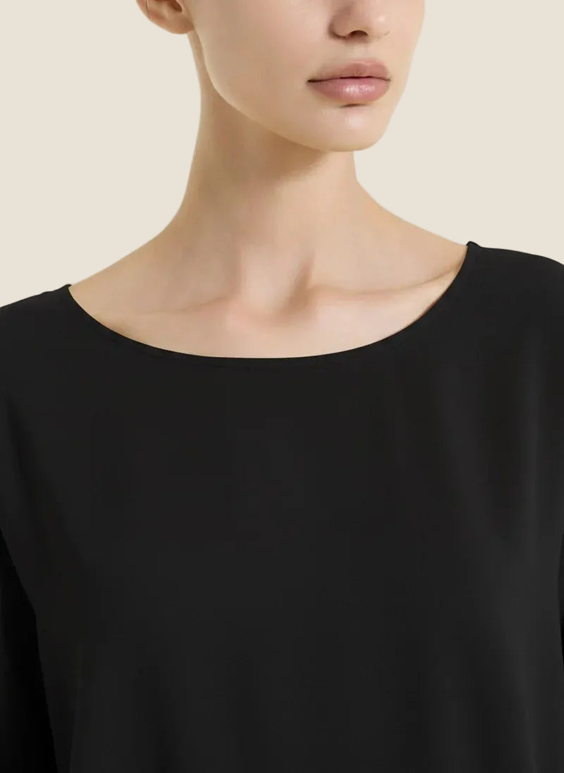 Ragno Blusa con manica 3/4 in Voile Stretch