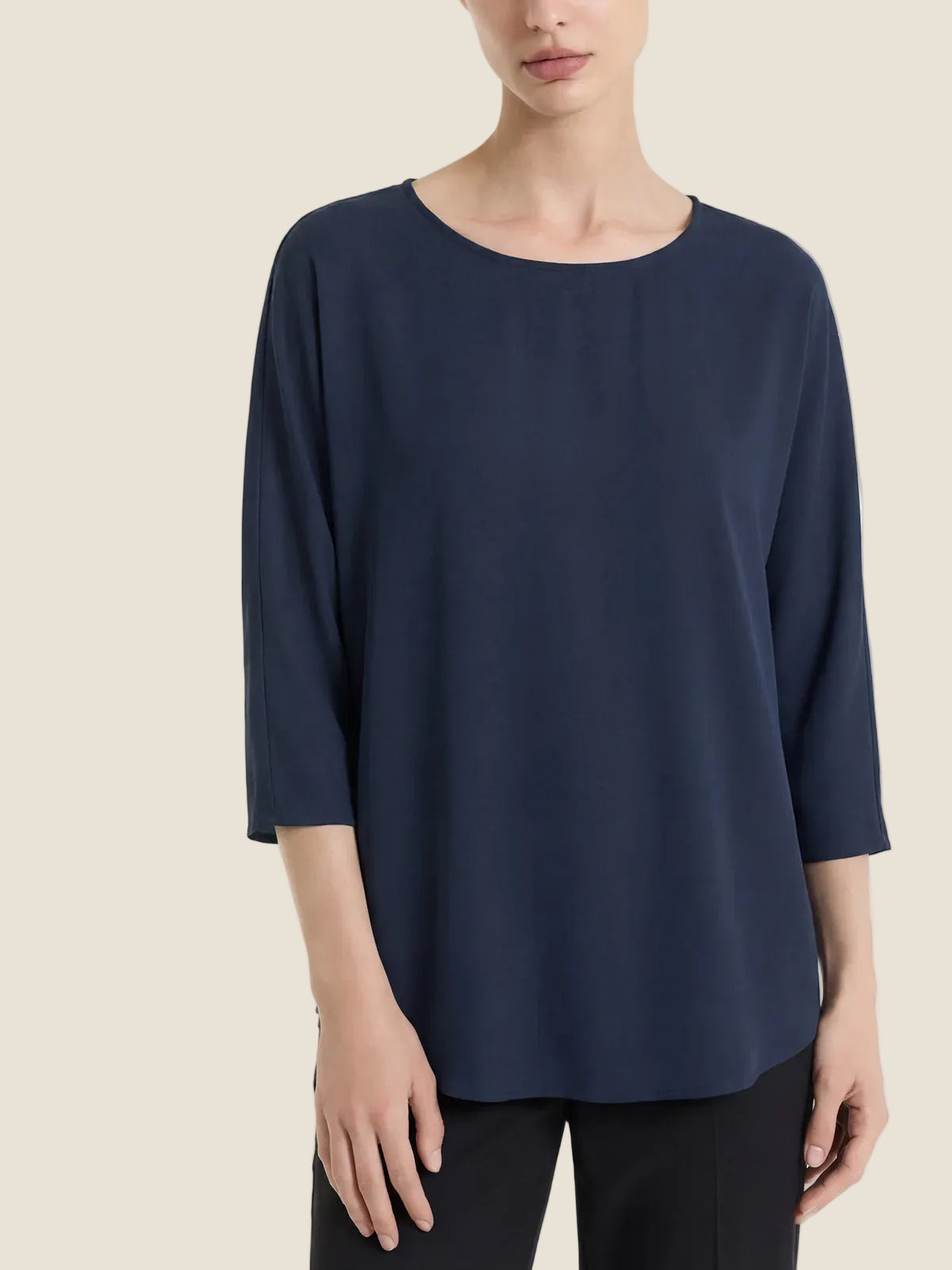 Ragno Blusa con manica 3/4 in Voile Stretch