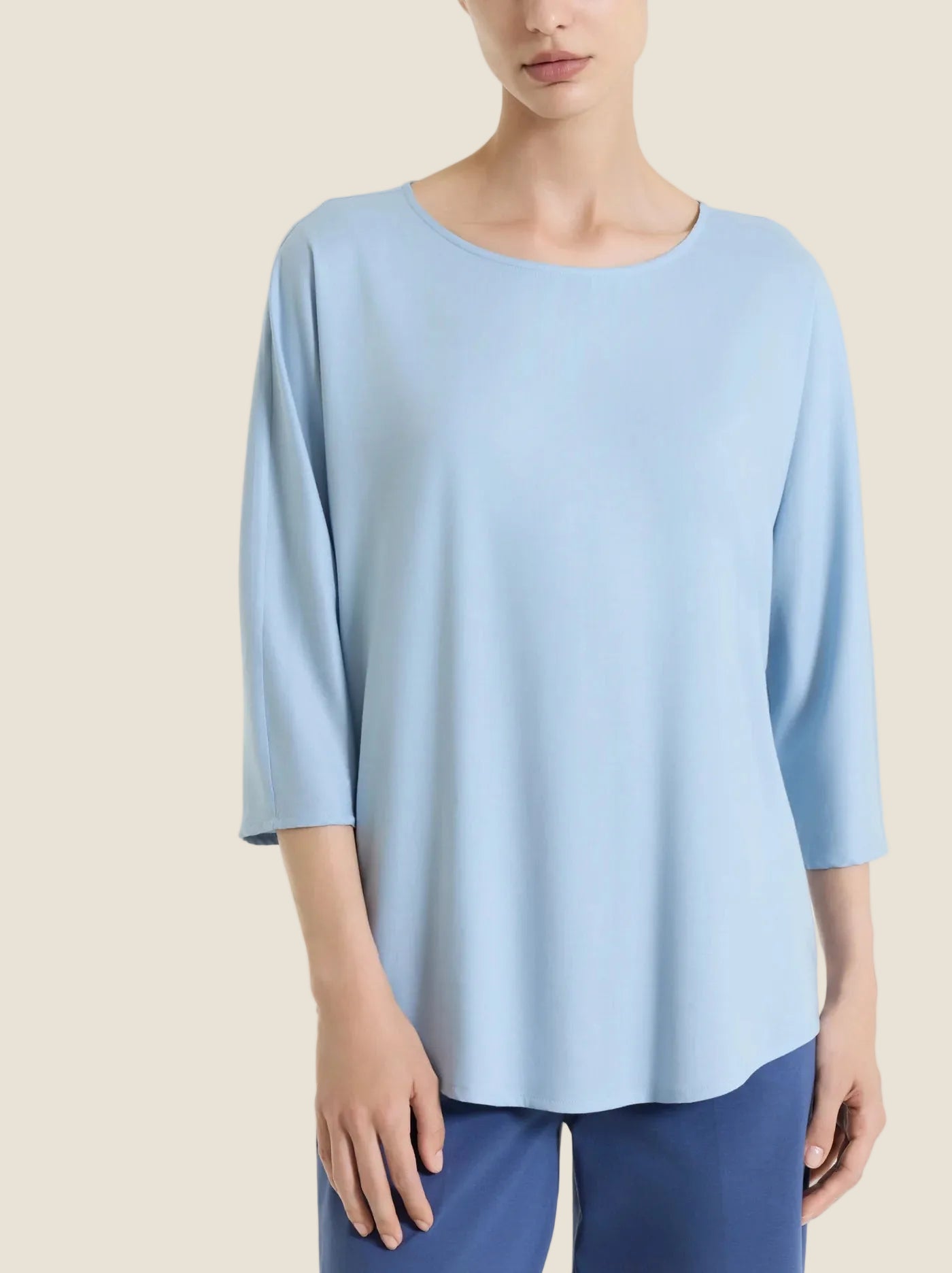 Ragno Blusa con manica 3/4 in Voile Stretch