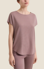 Maglietta Ragno da donna Madison Shop in Summer Light color malva con maniche a kimono e finitura in lurex luminoso