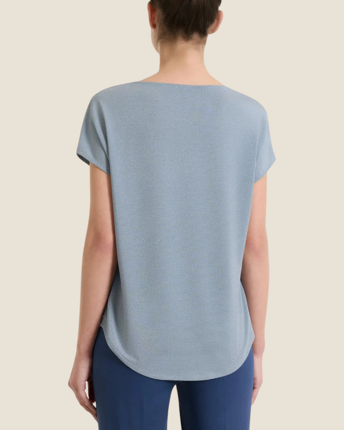 Maglietta Ragno da donna Madison Shop in Summer Light azzurra con maniche kimono e vestibilità morbida, vista retro