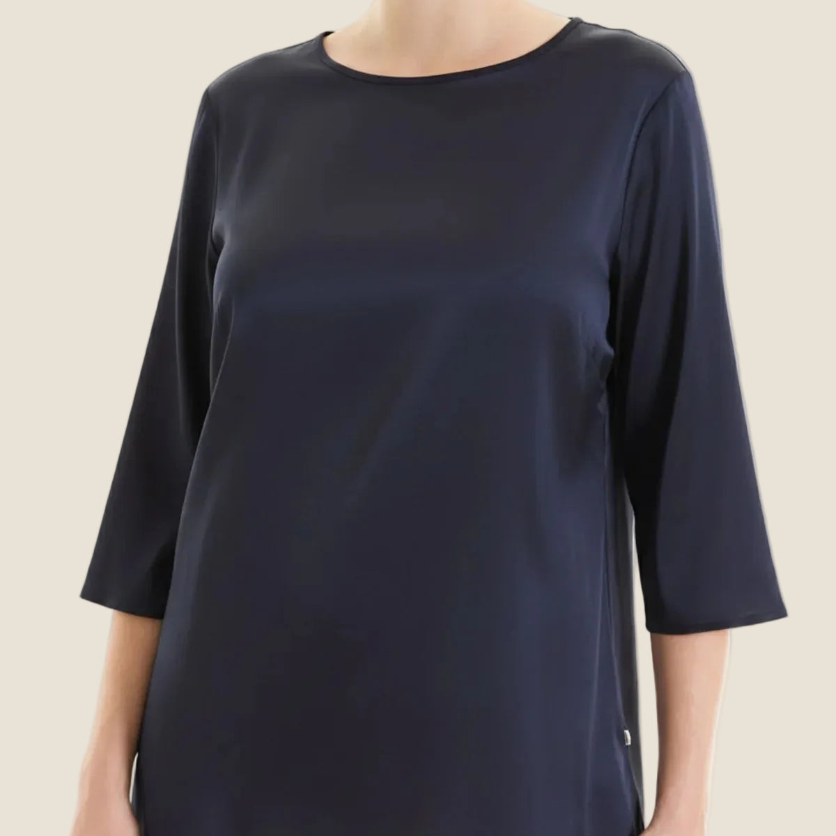 Ragno - Blusa con manica 3/4 in Stretch Satin