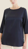 Ragno - Blusa con manica 3/4 in Stretch Satin