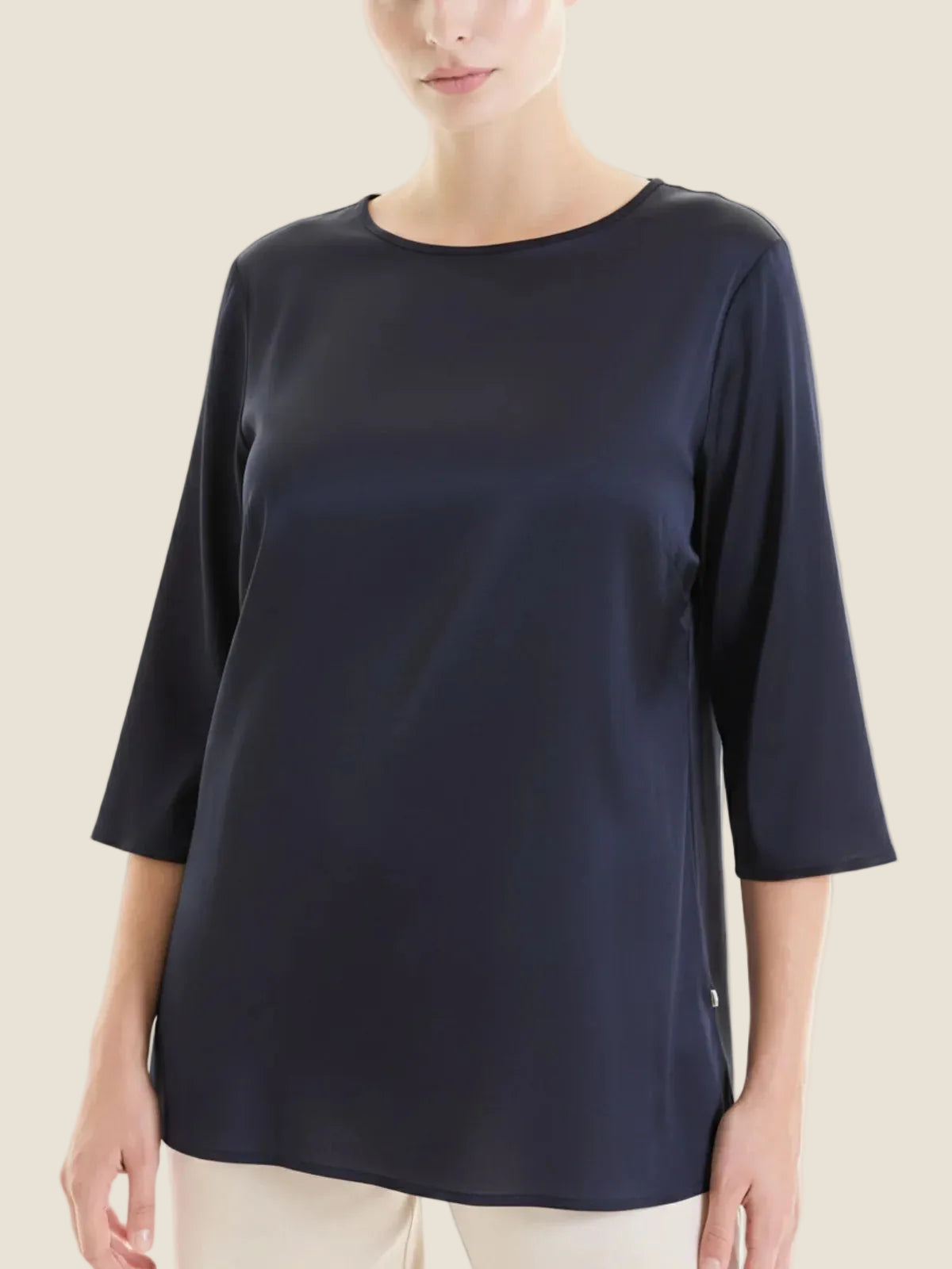 Ragno - Blusa con manica 3/4 in Stretch Satin
