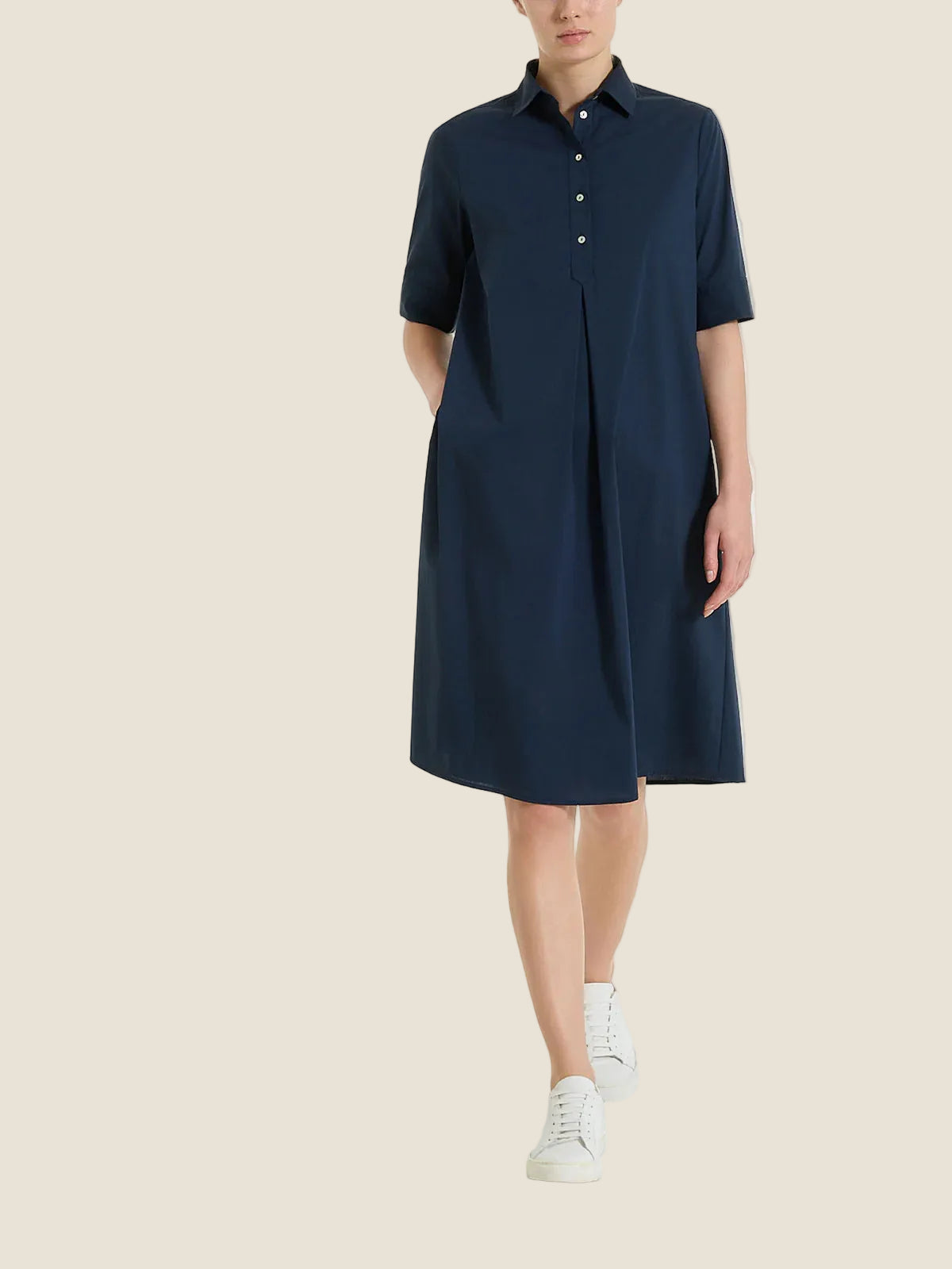 Ragno - Abito con collo a camicia in Poplin di Cotone
