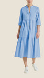 Ragno - Abito con balze e pieghe frontali in Poplin di Coton