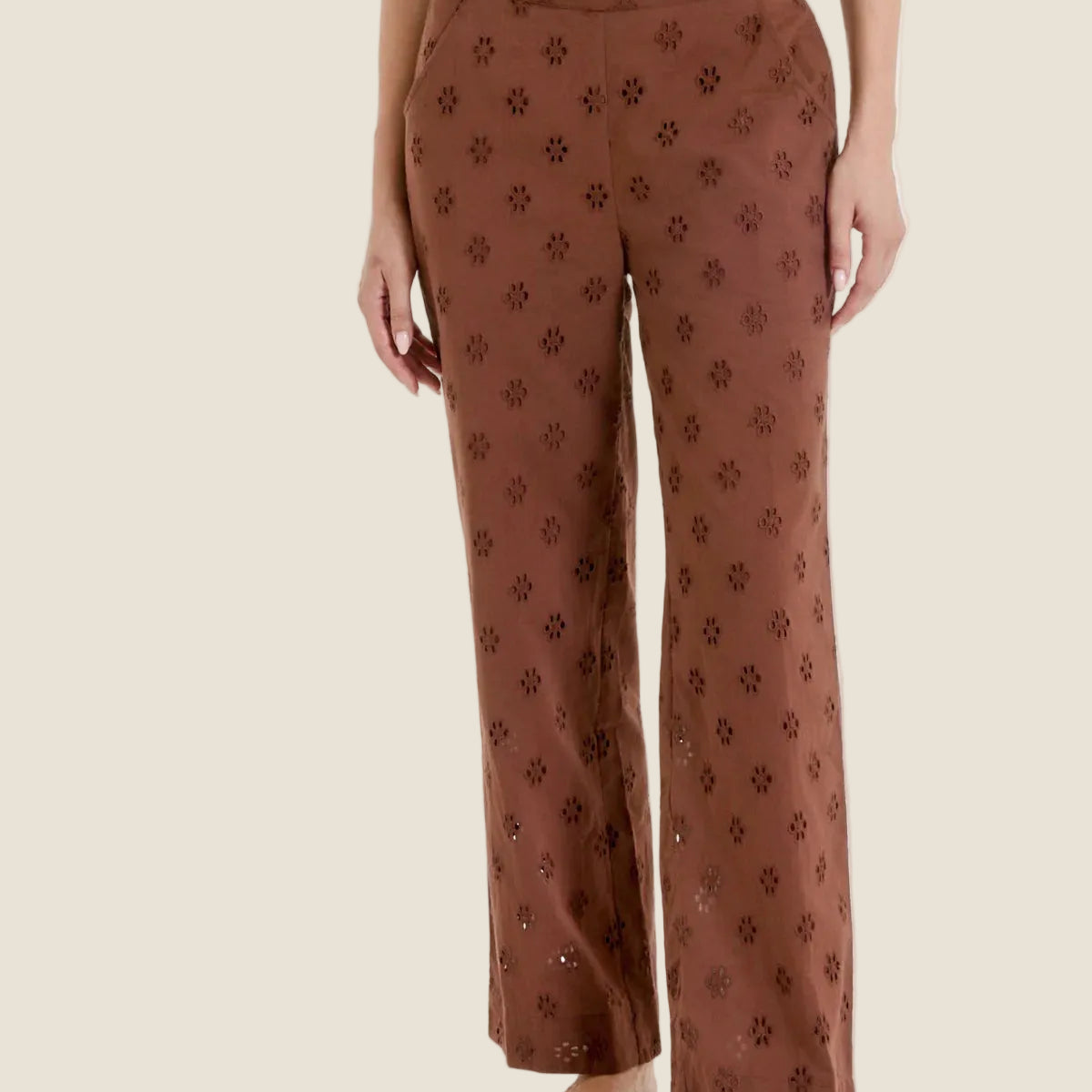 Ragno - Pantalone ampio tinta unita in Sangallo