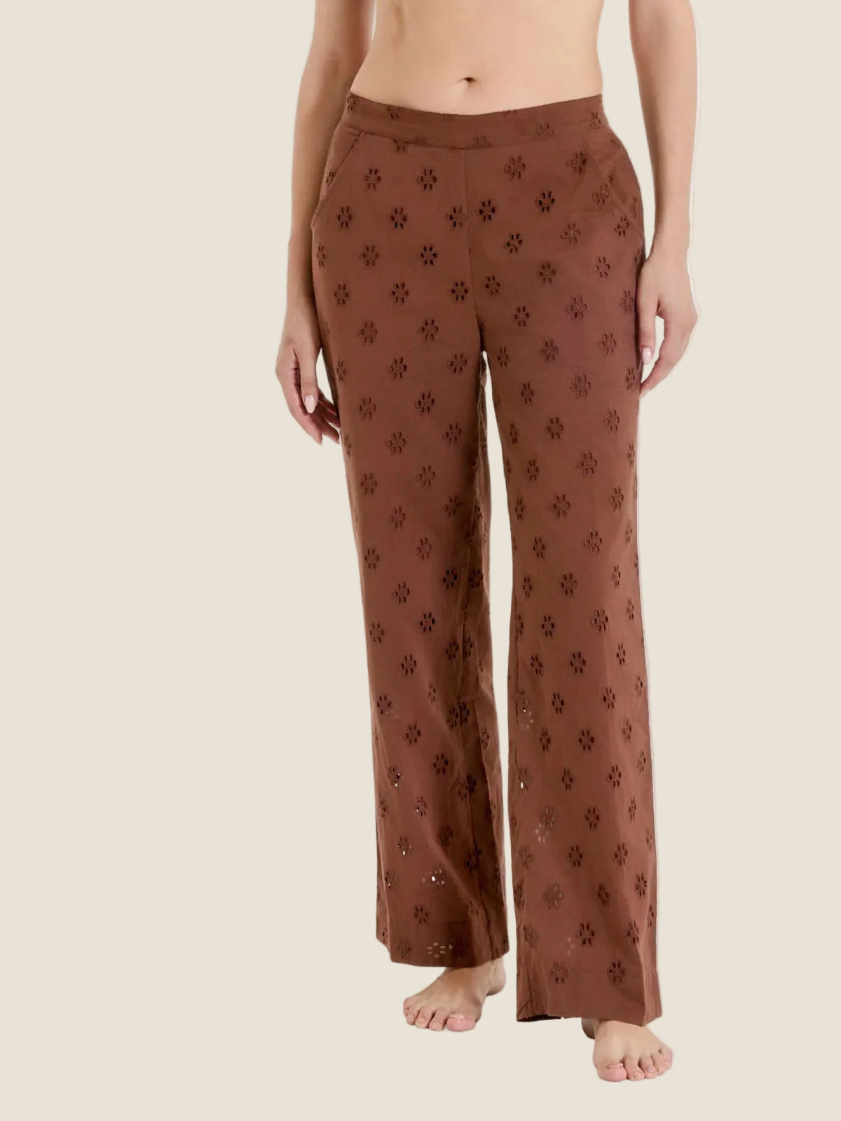 Ragno - Pantalone ampio tinta unita in Sangallo