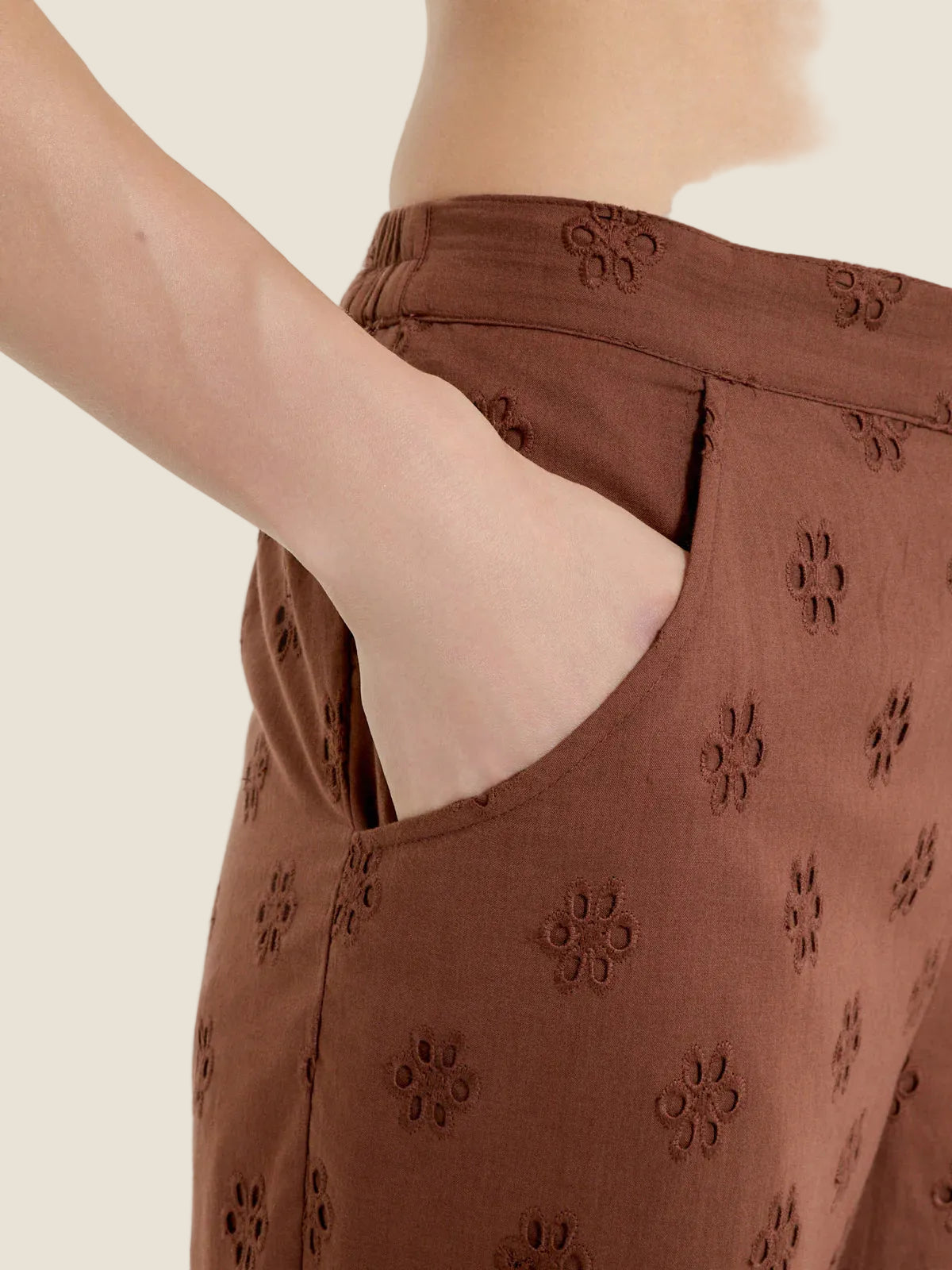 Ragno - Pantalone ampio tinta unita in Sangallo