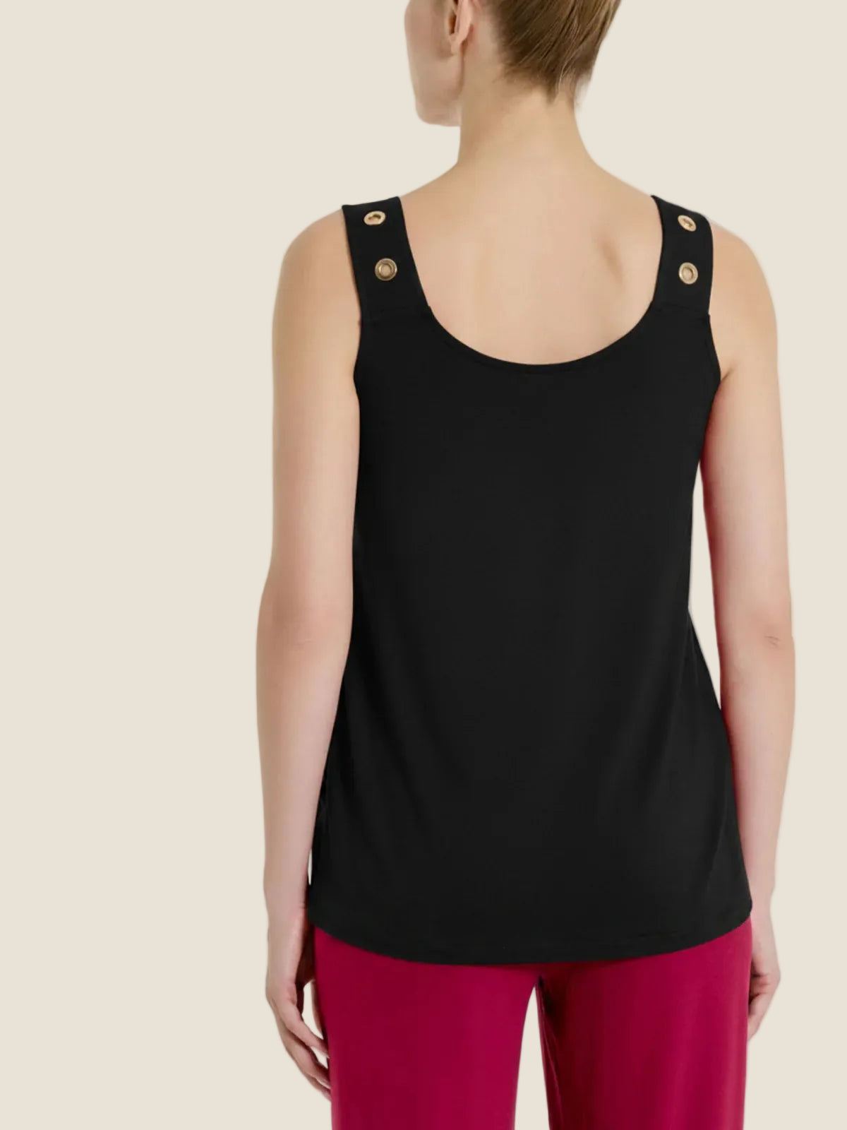 Ragno - Top a Spalla Larga con Occhielli in Viscosa Summer