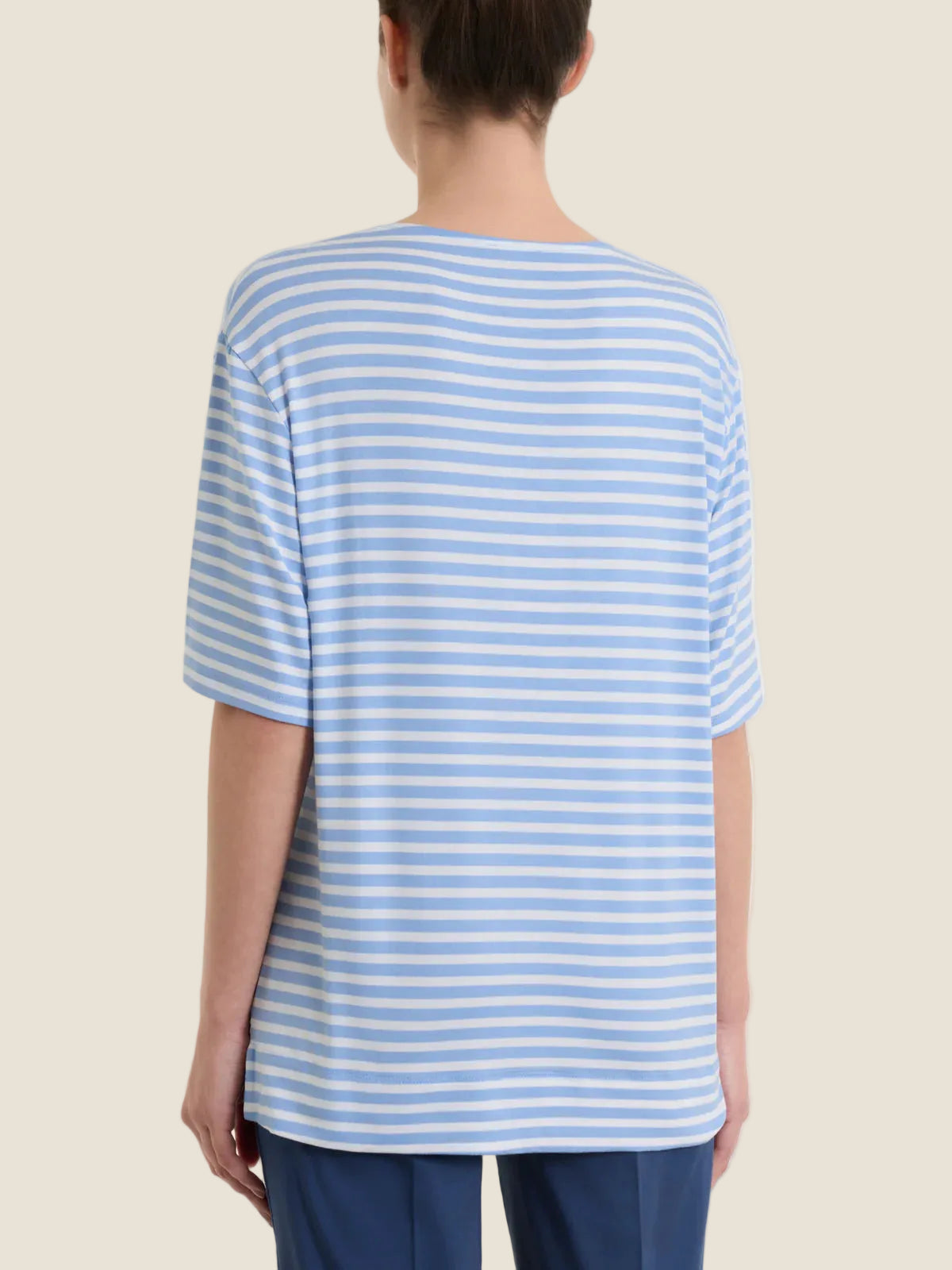 Ragno - Maglietta boxy a righe in Viscosa Summer