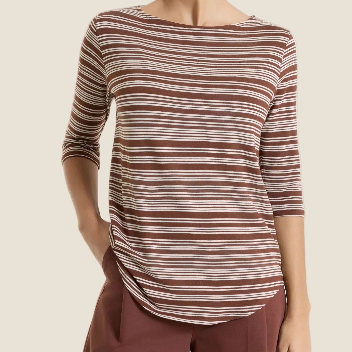 Ragno Maglietta a Righe Scollo a Barchetta