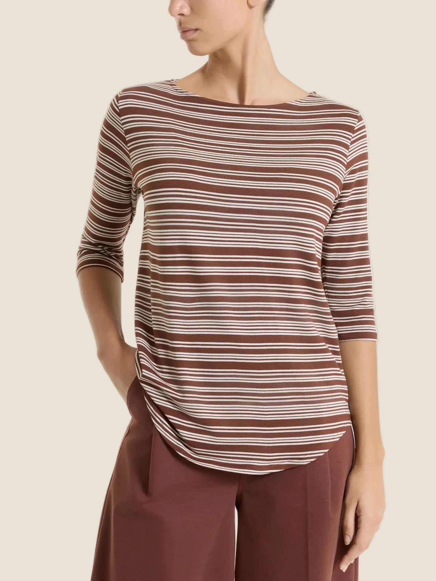 Ragno Maglietta a Righe Scollo a Barchetta