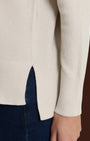 Cardigan lupetto con punto riso in Soft Wool Champignon