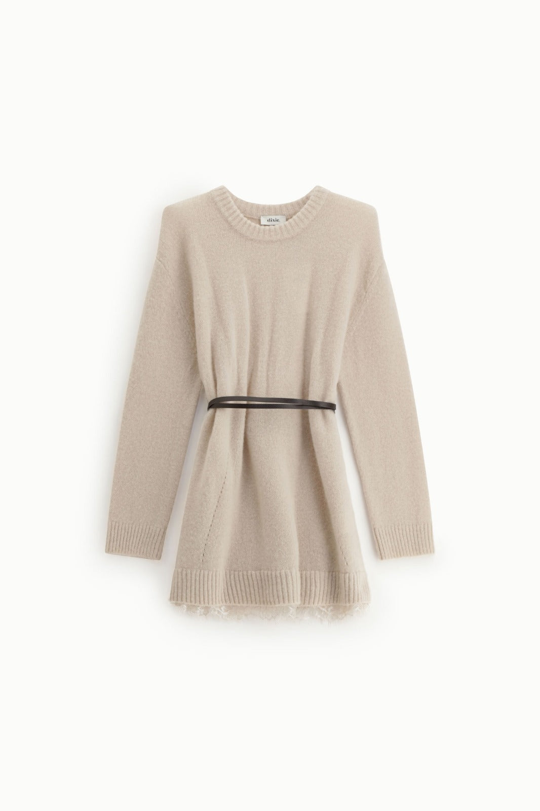 Dixie Abito maglia con cintura e dettaglio in pizzo