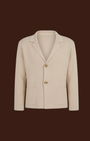 Giacca cardigan Madison Shop color crema in misto cotone e acrilico con revers a lancia e chiusura a due bottoni