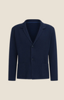 Giacca cardigan blu Madison Shop in misto cotone e acrilico con chiusura a due bottoni e risvolto a lancia