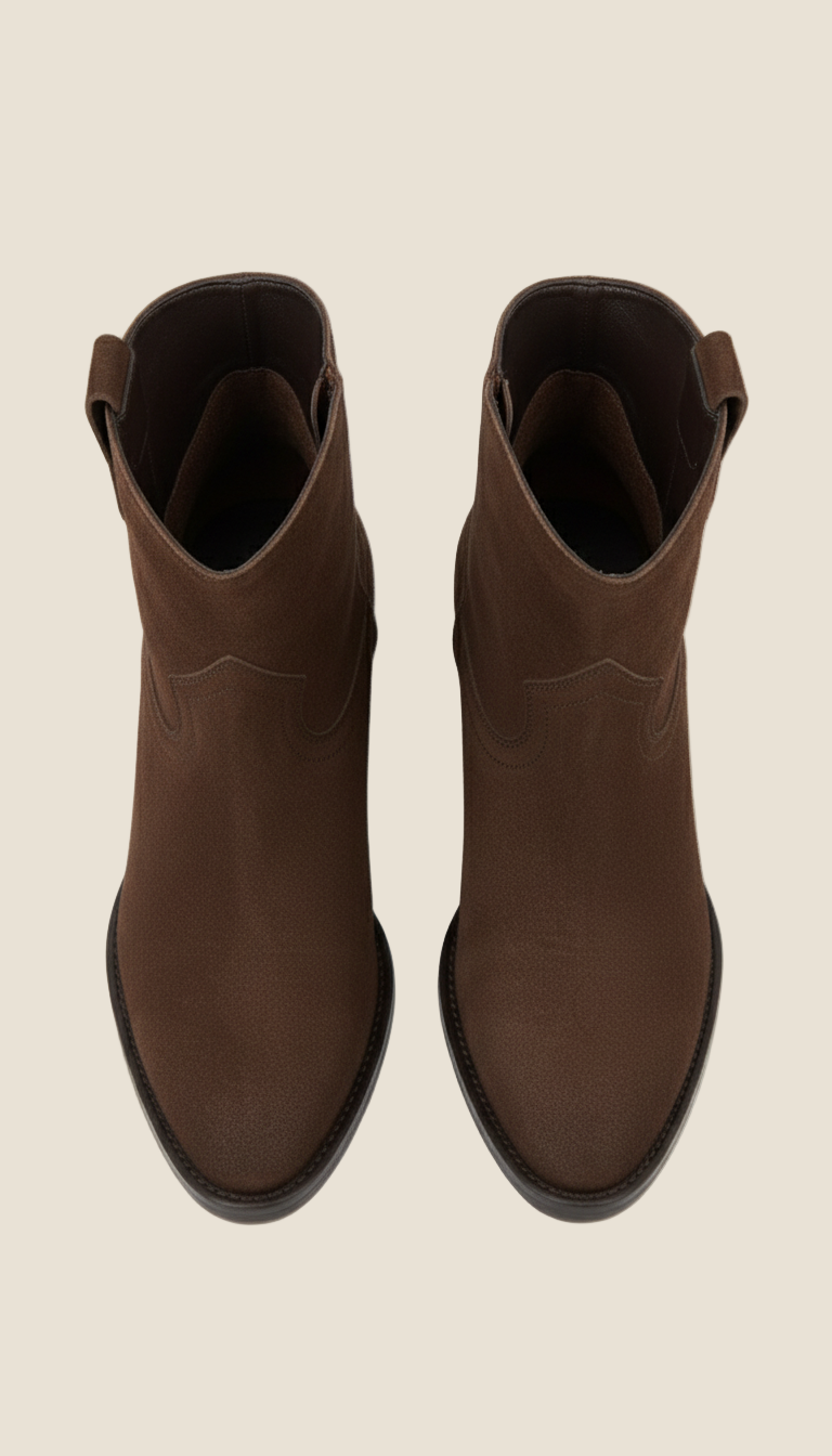 Triver Flight Texano in pelle scamosciata marrone effetto invecchiato