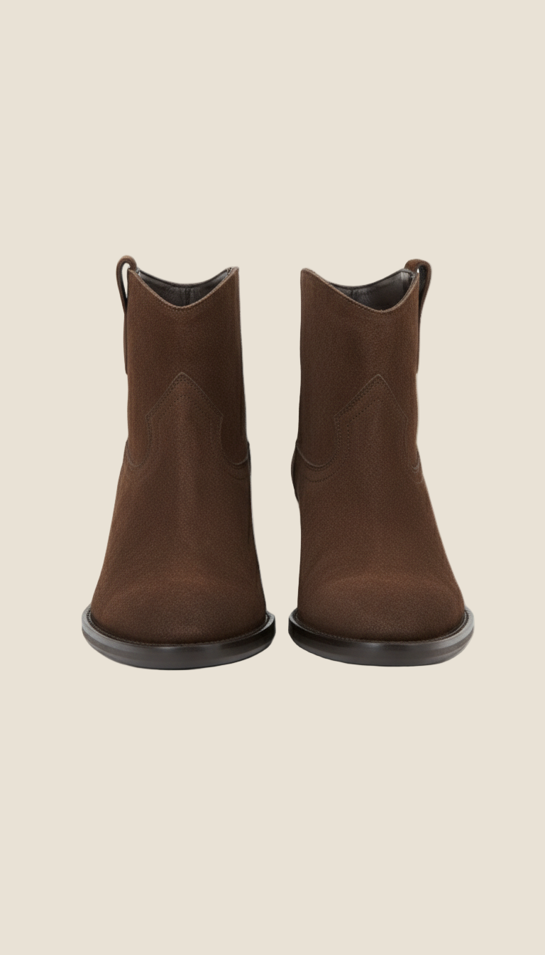 Triver Flight Texano in pelle scamosciata marrone effetto invecchiato