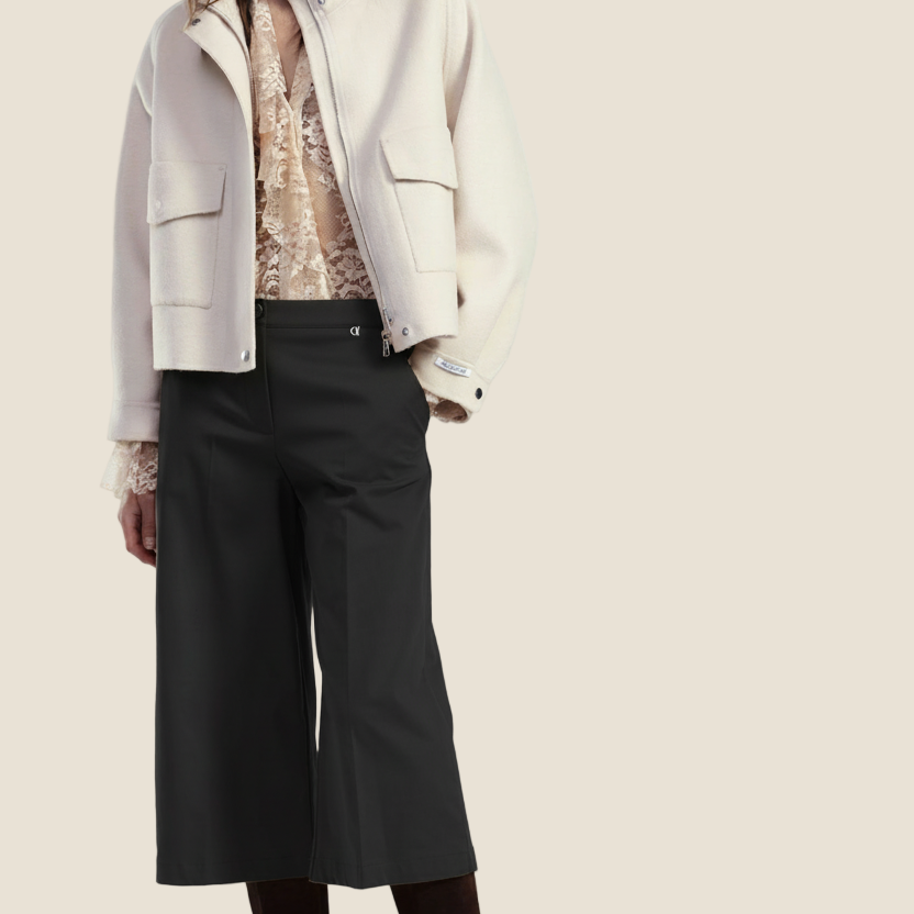 Dixie Pantaloni cropped gamba ampia pinces