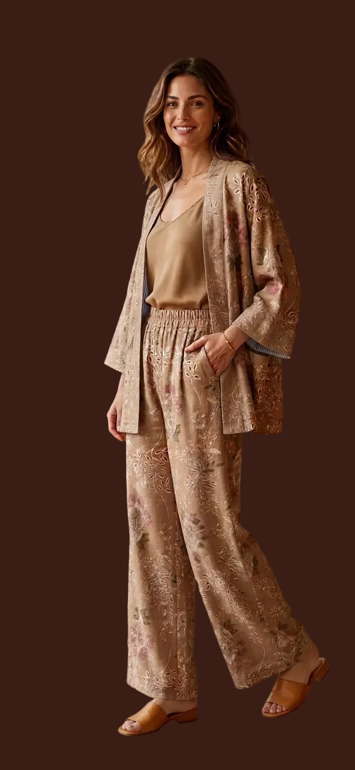 Dafne - kimono e pantalone completo