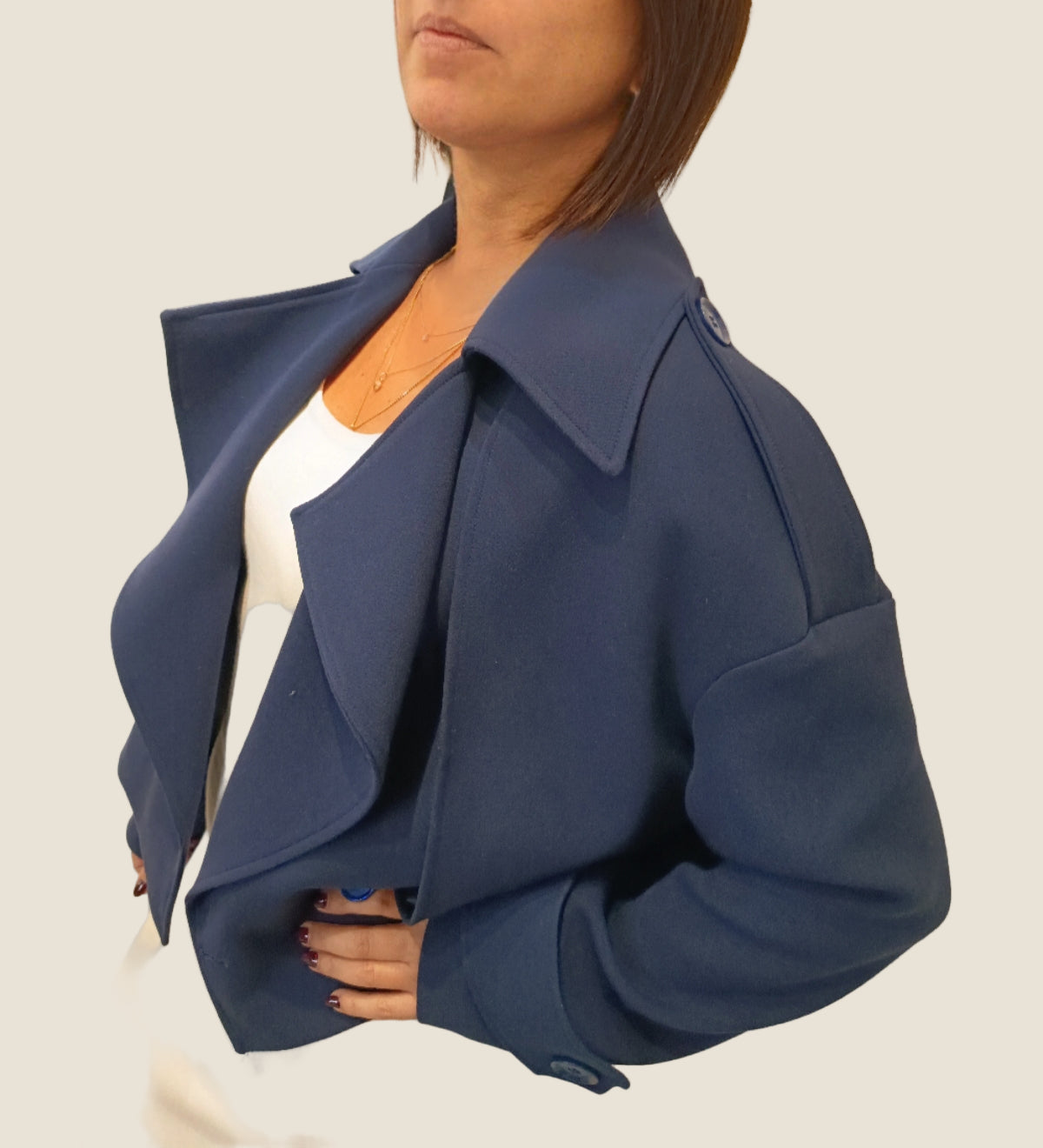 OVER/D  Cappotto corto doppiopetto