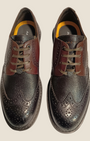 Scarpe brogue Madison Shop in pelle bicolore marrone e nera con dettagli traforati e suola ultraleggera