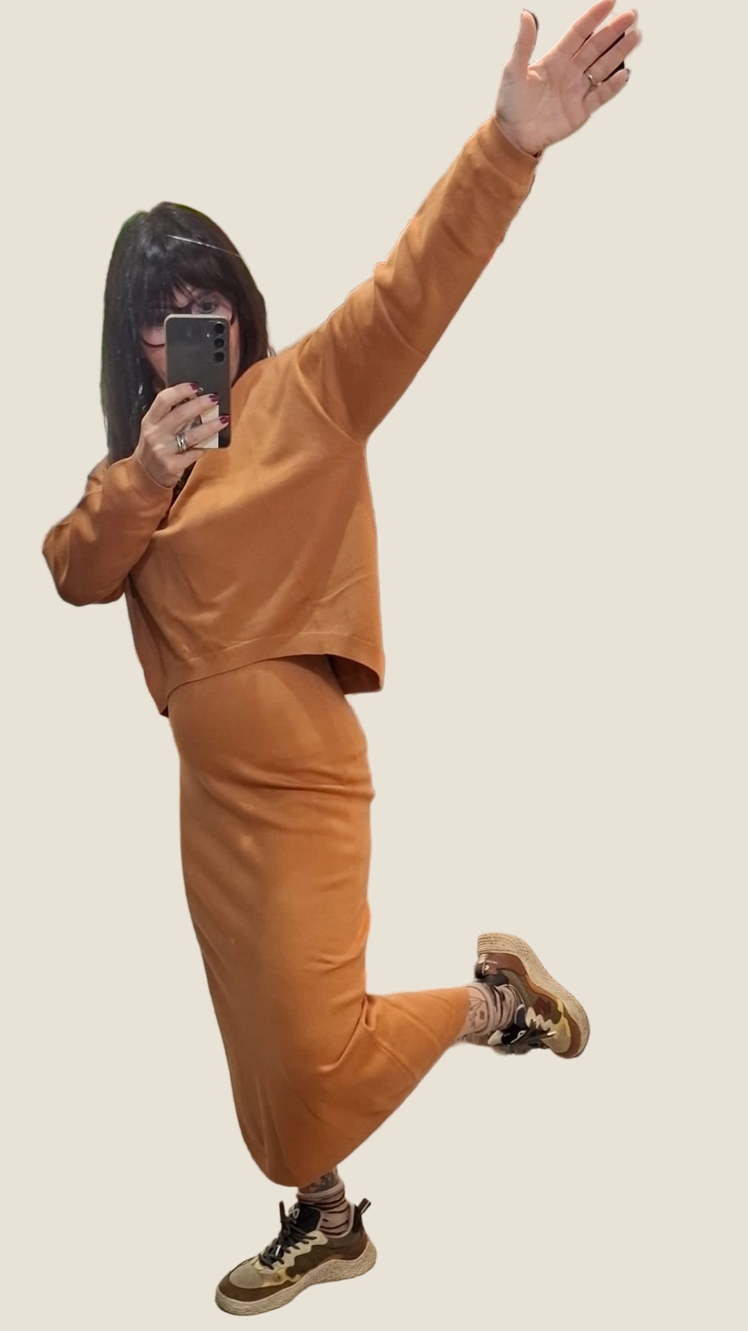 OVER/D completo abito e dolcevita in maglia