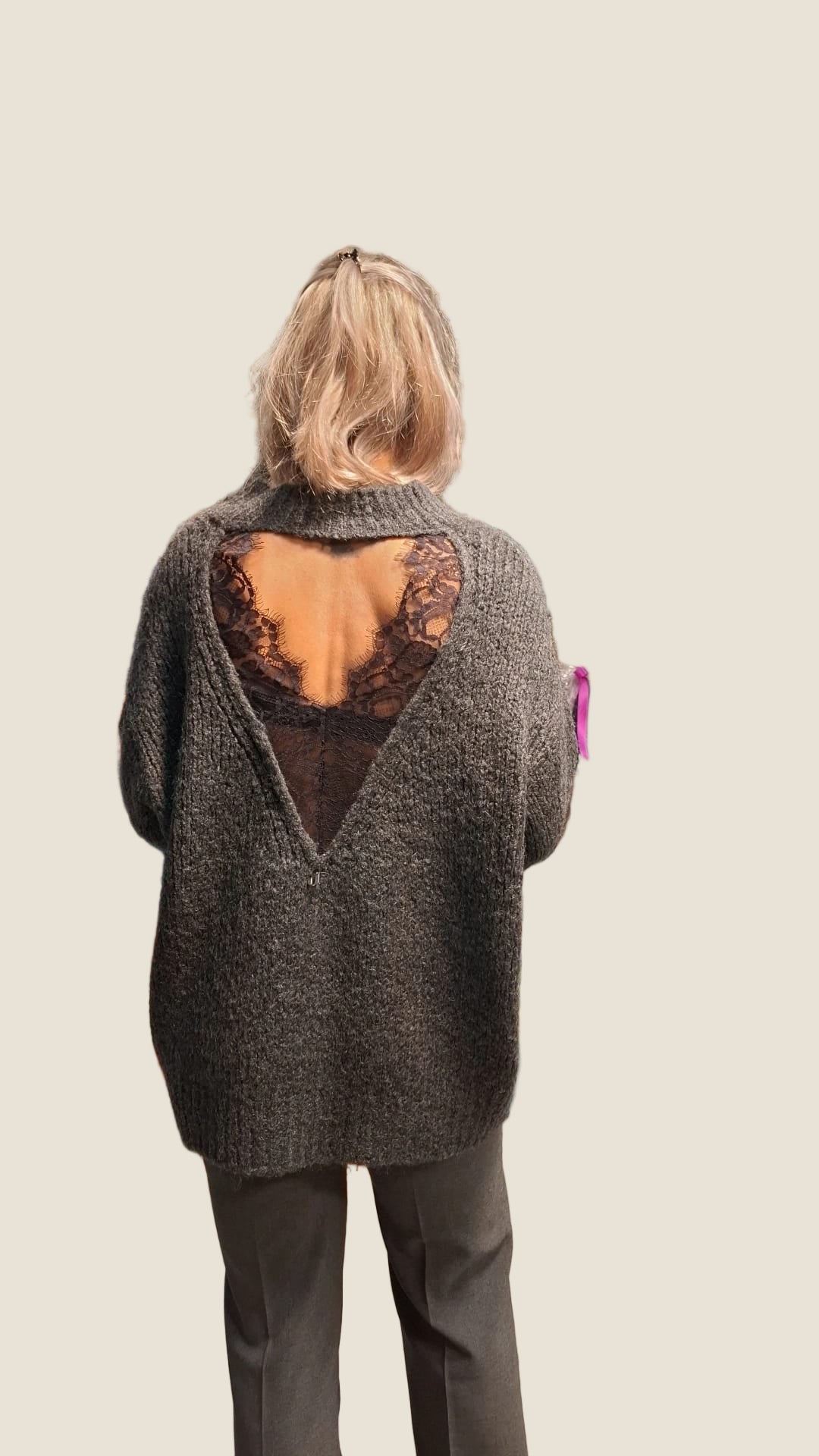 Dixie Maglione girocollo a maniche lunghe lavorazione a coste