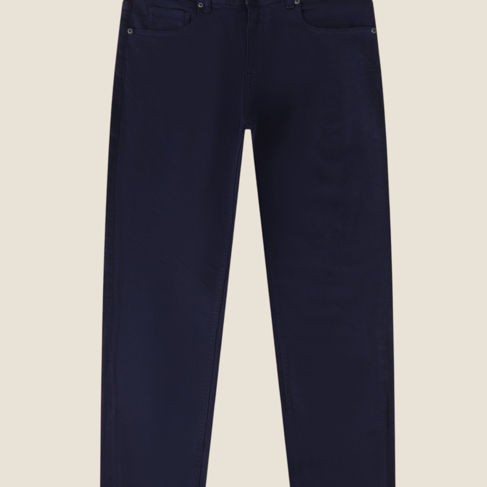 Pantalone 5 tasche Madison Shop OVER/D in cotone blu navy con vestibilità regolare e chiusura a zip e bottone