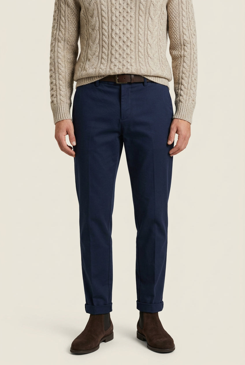 Pantalone chino 'slim fit' tasche doppio filetto dt.