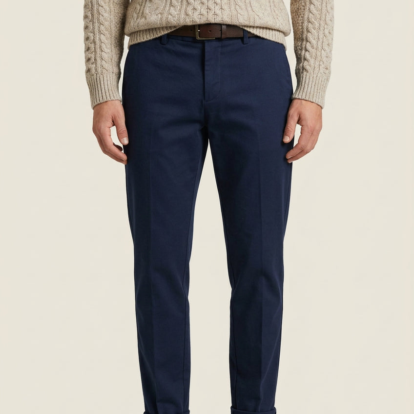 Pantalone chino 'slim fit' tasche doppio filetto dt.