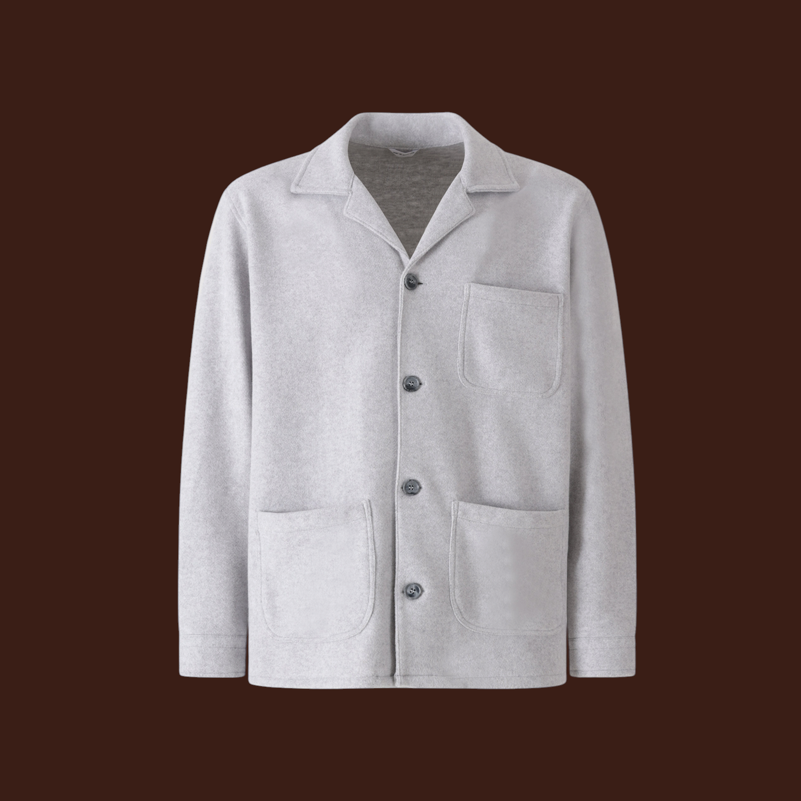Over shirt Madison Shop grigia con tasche a toppa e chiusura a bottoni, ideale per un look casual e contemporaneo.