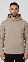 Felpa con cappuccio full_zip Taupe