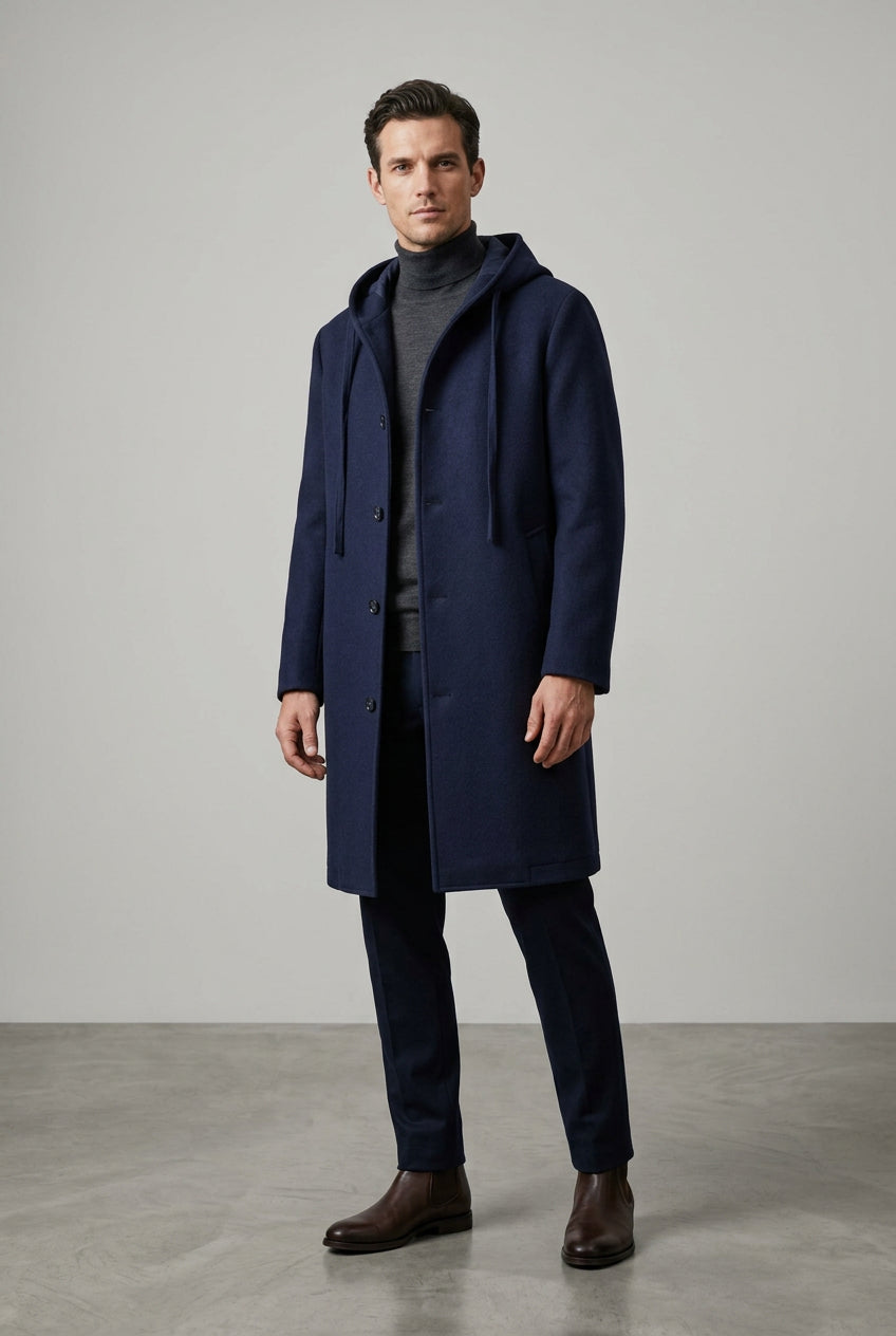 Cappotto modello parka Blu