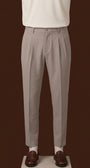 Pantalone 1 pince 'tapered fit' con elast.dt Fango
