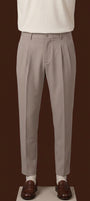Pantalone 1 pince 'tapered fit' con elast.dt Fango