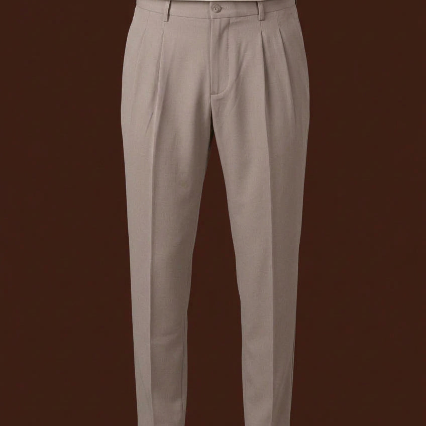 Pantalone 1 pince 'tapered fit' con elast.dt Fango