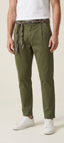 Pantalone chino 1 pince 'tapered fit' con elast. dt t cap