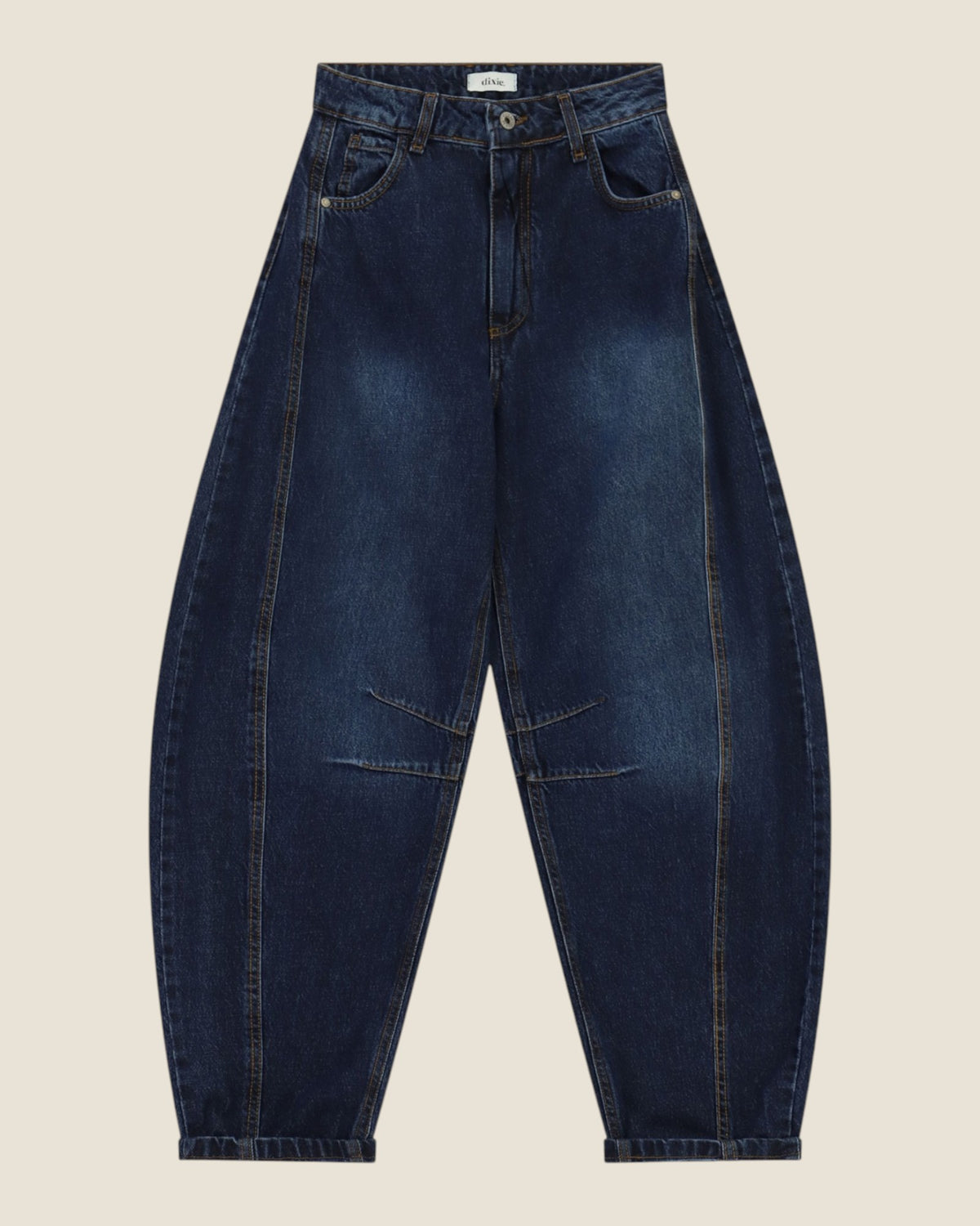 Jeans balloon fit con cuciture a contrasto Denim