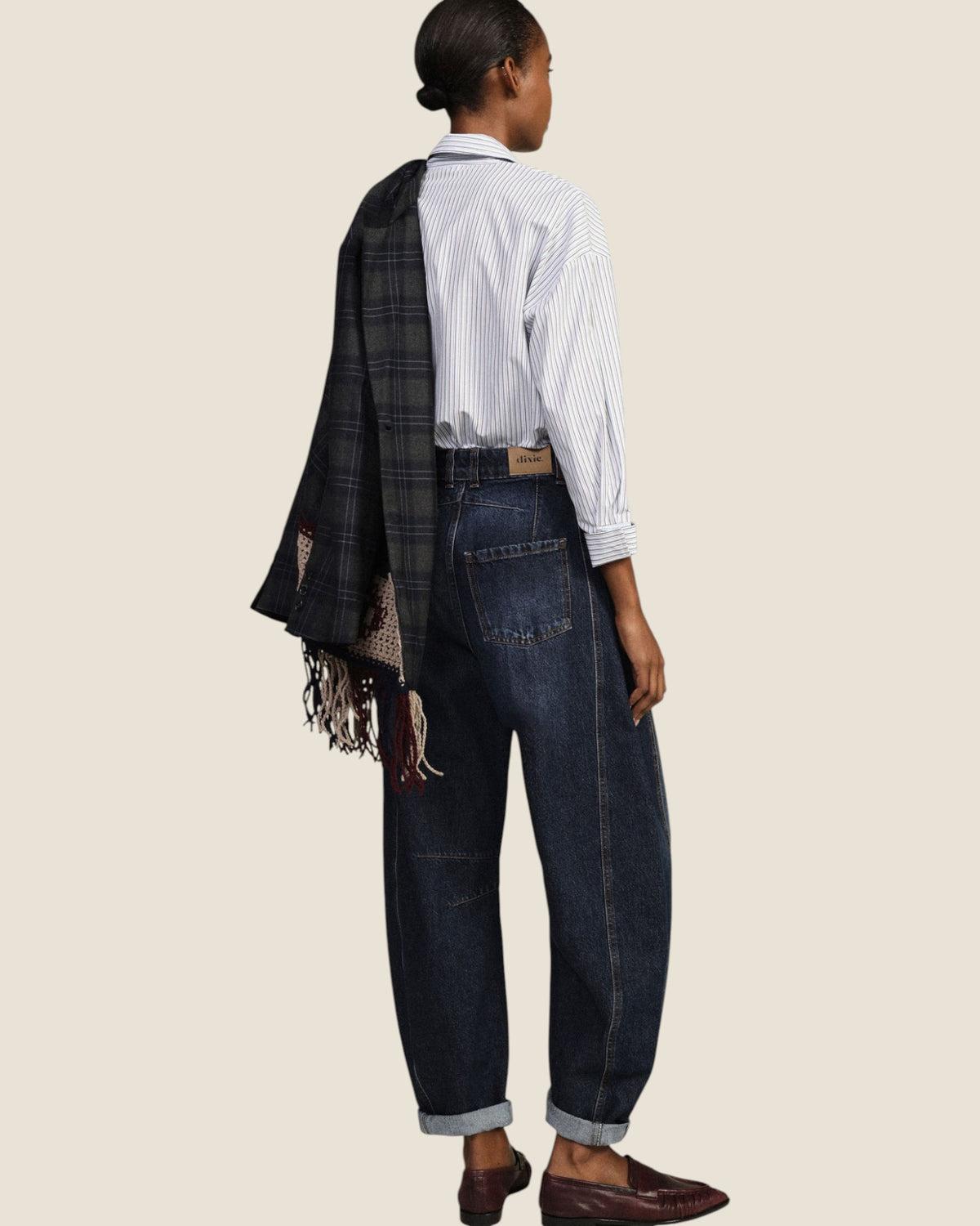 Jeans balloon fit con cuciture a contrasto Denim