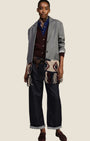 Jeans ampi con risvolto e cintura annodata Denim