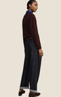 Jeans ampi con risvolto e cintura annodata Denim