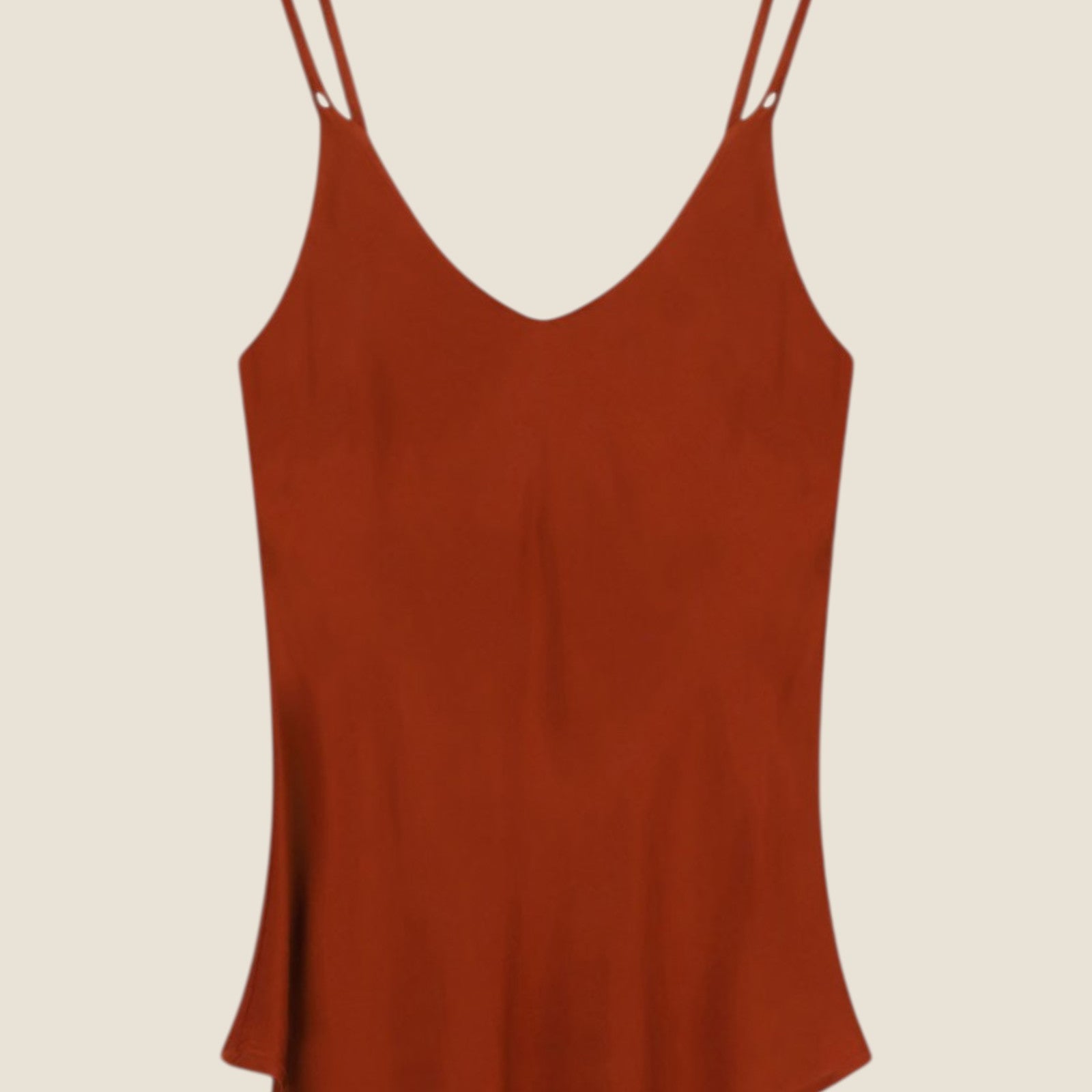 Top con doppie spalline e scollo a V Ruggine