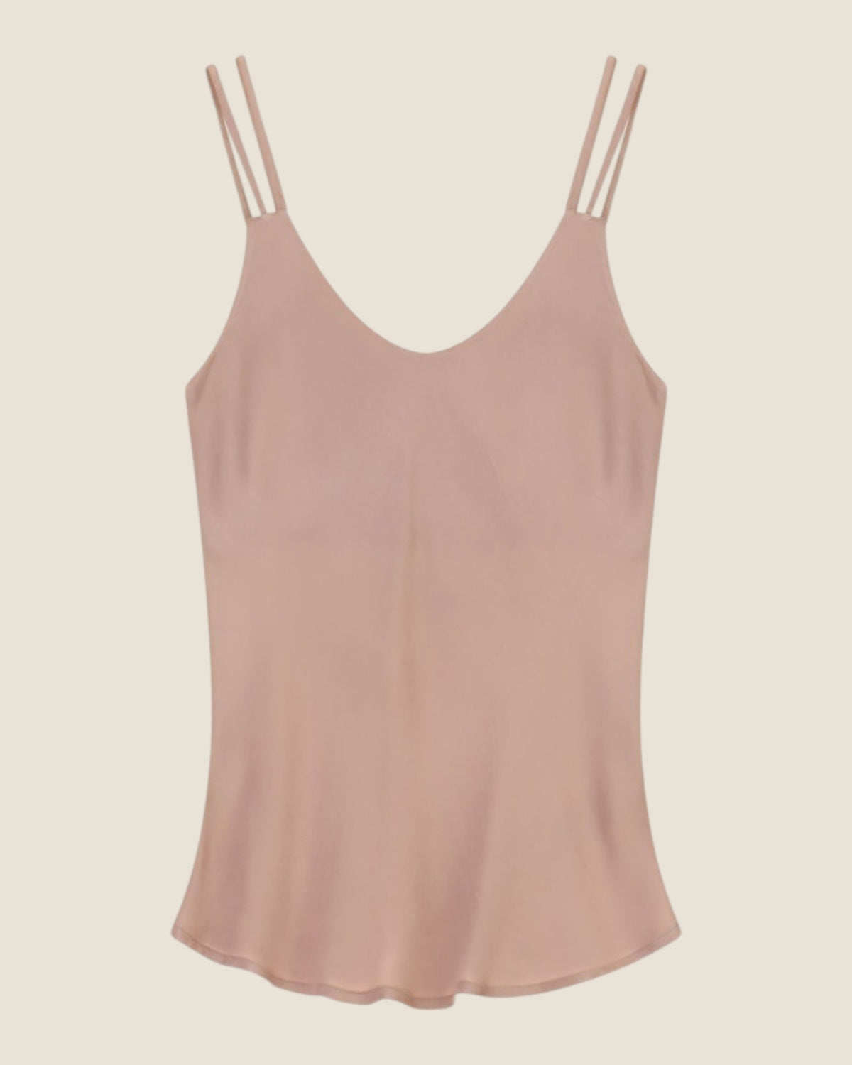 Top con doppie spalline e scollo a V Rosa antico