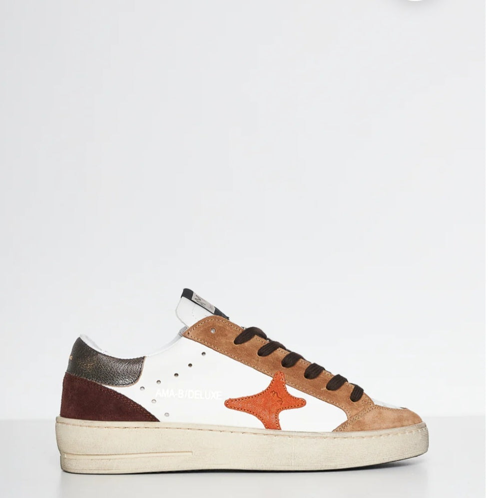 Ama Brand 2570 Slam Sneakers bianco con logo arancio